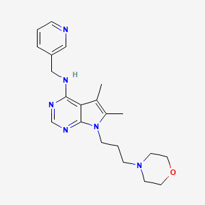 molecular formula C21H28N6O B5760853 N-[5,6-DIMETHYL-7-(3-MORPHOLINOPROPYL)-7H-PYRROLO[2,3-D]PYRIMIDIN-4-YL]-N-(3-PYRIDYLMETHYL)AMINE 