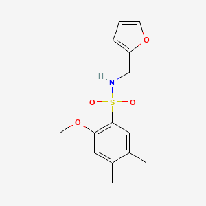 molecular formula C14H17NO4S B5760972 N-(furan-2-ylmethyl)-2-methoxy-4,5-dimethylbenzenesulfonamide 