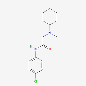 molecular formula C15H21ClN2O B5760990 N-(4-Chloro-phenyl)-2-(cyclohexyl-methyl-amino)-acetamide 