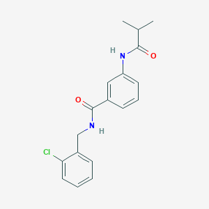 molecular formula C18H19ClN2O2 B5761011 N-[(2-CHLOROPHENYL)METHYL]-3-(2-METHYLPROPANAMIDO)BENZAMIDE 