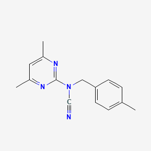 molecular formula C15H16N4 B5761141 N-CYANO-4,6-DIMETHYL-N-[(4-METHYLPHENYL)METHYL]PYRIMIDIN-2-AMINE 