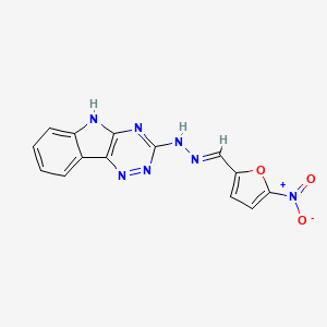 molecular formula C14H9N7O3 B5761393 N-[(E)-(5-nitrofuran-2-yl)methylideneamino]-5H-[1,2,4]triazino[5,6-b]indol-3-amine 