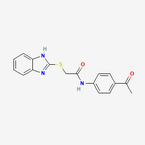 molecular formula C17H15N3O2S B5761433 N~1~-(4-acetylphenyl)-2-(1H-1,3-benzimidazol-2-ylsulfanyl)acetamide 