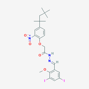 molecular formula C24H29I2N3O5 B5761484 N-[(E)-(3,5-diiodo-2-methoxyphenyl)methylideneamino]-2-[2-nitro-4-(2,4,4-trimethylpentan-2-yl)phenoxy]acetamide 