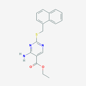 molecular formula C18H17N3O2S B5761489 Ethyl 4-amino-2-(naphthylmethylthio)pyrimidine-5-carboxylate 