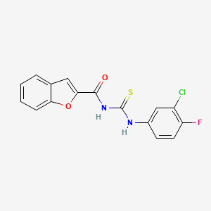 molecular formula C16H10ClFN2O2S B5761512 N-[(3-chloro-4-fluorophenyl)carbamothioyl]-1-benzofuran-2-carboxamide 