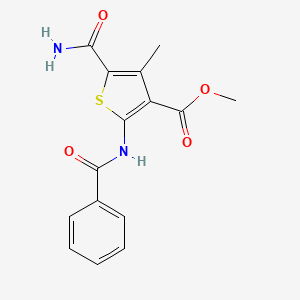 molecular formula C15H14N2O4S B5761789 methyl 2-benzamido-5-carbamoyl-4-methylthiophene-3-carboxylate 
