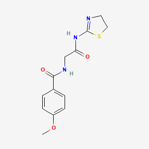 molecular formula C13H15N3O3S B5761800 N-[2-(4,5-dihydro-1,3-thiazol-2-ylamino)-2-oxoethyl]-4-methoxybenzamide 