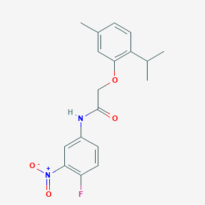 molecular formula C18H19FN2O4 B5761877 N-(4-fluoro-3-nitrophenyl)-2-(5-methyl-2-propan-2-ylphenoxy)acetamide 
