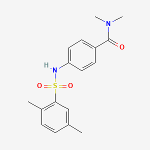 molecular formula C17H20N2O3S B5761901 4-(2,5-DIMETHYLBENZENESULFONAMIDO)-N,N-DIMETHYLBENZAMIDE 