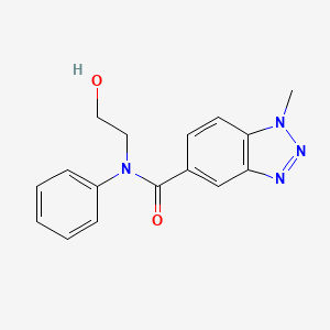 molecular formula C16H16N4O2 B5761971 N-(2-hydroxyethyl)-1-methyl-N-phenyl-1H-benzotriazole-5-carboxamide 