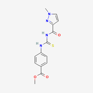 molecular formula C14H14N4O3S B5762126 Methyl 4-[(1-methylpyrazole-3-carbonyl)carbamothioylamino]benzoate 