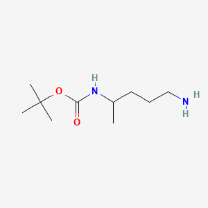 molecular formula C10H22N2O2 B576221 tert-Butyl (5-aminopentan-2-yl)carbamate CAS No. 172833-25-9