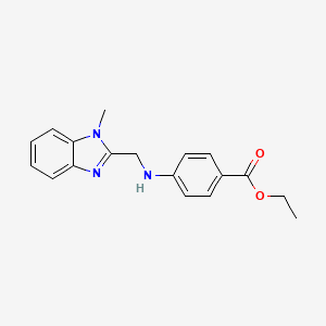 molecular formula C18H19N3O2 B5762239 ETHYL 4-{[(1-METHYL-1H-1,3-BENZODIAZOL-2-YL)METHYL]AMINO}BENZOATE 