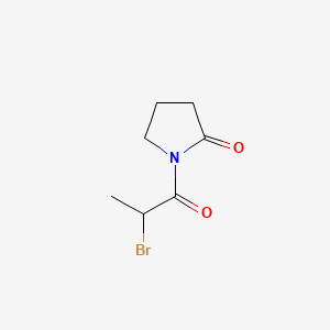 molecular formula C7H10BrNO2 B576232 1-(2-Bromopropanoyl)pyrrolidin-2-one CAS No. 188898-89-7