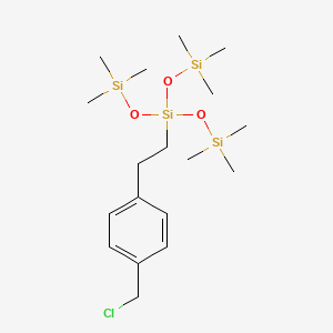 molecular formula C18H37ClO3Si4 B576234 Chloromethylphenethyltris(trimethylsiloxy)silane CAS No. 167426-89-3