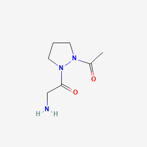 molecular formula C7H13N3O2 B576252 1-(2-Acetylpyrazolidin-1-yl)-2-aminoethanone CAS No. 174089-24-8