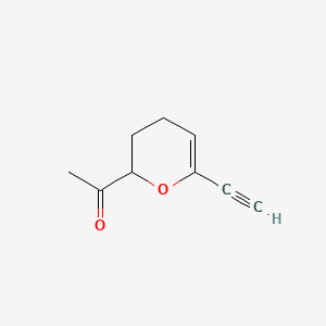 molecular formula C9H10O2 B576255 1-(6-ethynyl-3,4-dihydro-2H-pyran-2-yl)ethanone CAS No. 178742-85-3