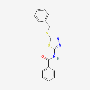 molecular formula C16H13N3OS2 B5762551 N-[5-(benzylsulfanyl)-1,3,4-thiadiazol-2-yl]benzamide 