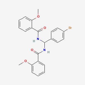 molecular formula C23H21BrN2O4 B5762565 N,N'-[(4-bromophenyl)methanediyl]bis(2-methoxybenzamide) 
