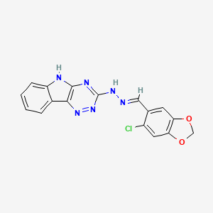 molecular formula C17H11ClN6O2 B5762574 N-[(E)-(6-chloro-1,3-benzodioxol-5-yl)methylideneamino]-5H-[1,2,4]triazino[5,6-b]indol-3-amine 