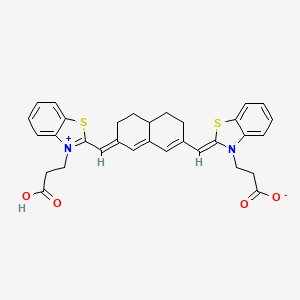 3-(2-([7-([3-(3-Hydroxy-3-oxopropyl)-1,3-benzothiazol-2(3H)-ylidene]methyl)-4,4A,5,6-tetrahydro-2(3H)-naphthalenylidene]methyl)-1,3-benzothiazol-3-ium-3-YL)propanoate