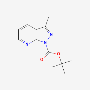 molecular formula C12H15N3O2 B576268 Tert-butyl 3-methyl-1H-pyrazolo[3,4-B]pyridine-1-carboxylate CAS No. 174180-77-9