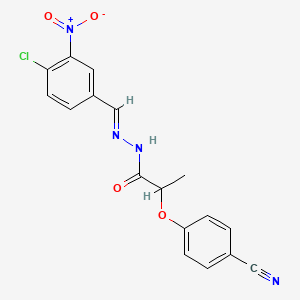 molecular formula C17H13ClN4O4 B5762727 N'-[(E)-(4-chloro-3-nitrophenyl)methylidene]-2-(4-cyanophenoxy)propanehydrazide 