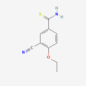 molecular formula C10H10N2OS B576280 3-Cyano-4-ethoxybenzenecarbothioamide CAS No. 163597-58-8