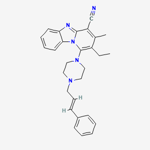 B5762856 2-ethyl-3-methyl-1-[4-(3-phenyl-2-propen-1-yl)-1-piperazinyl]pyrido[1,2-a]benzimidazole-4-carbonitrile CAS No. 5869-89-6