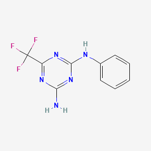 molecular formula C10H8F3N5 B5762902 N-Phenyl-6-trifluoromethyl-[1,3,5]triazine-2,4-diamine 