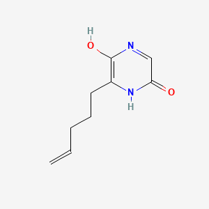 molecular formula C9H12N2O2 B576291 5-Hydroxy-6-(pent-4-en-1-yl)pyrazin-2(1H)-one CAS No. 187997-07-5