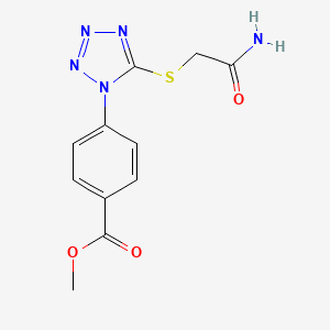 molecular formula C11H11N5O3S B5763153 Methyl 4-[5-(2-amino-2-oxoethyl)sulfanyltetrazol-1-yl]benzoate 