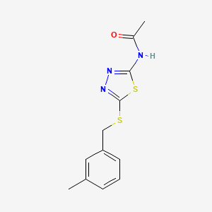 molecular formula C12H13N3OS2 B5763214 N-{5-[(3-methylbenzyl)sulfanyl]-1,3,4-thiadiazol-2-yl}acetamide 