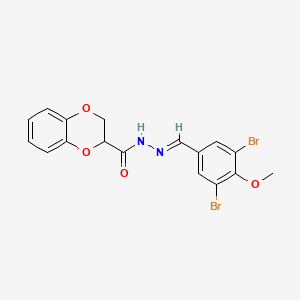 molecular formula C17H14Br2N2O4 B5763350 N-[(E)-(3,5-dibromo-4-methoxyphenyl)methylideneamino]-2,3-dihydro-1,4-benzodioxine-3-carboxamide 