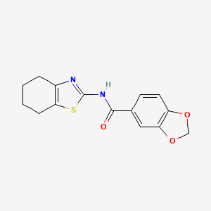 molecular formula C15H14N2O3S B5763407 N-(4,5,6,7-TETRAHYDRO-1,3-BENZOTHIAZOL-2-YL)-2H-1,3-BENZODIOXOLE-5-CARBOXAMIDE 