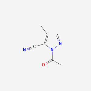 molecular formula C7H7N3O B576346 1-Acetyl-4-methyl-1H-pyrazole-5-carbonitrile CAS No. 1196-15-2