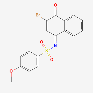 molecular formula C17H12BrNO4S B5763506 N-[(1E)-3-Bromo-4-oxo-1,4-dihydronaphthalen-1-ylidene]-4-methoxybenzene-1-sulfonamide 