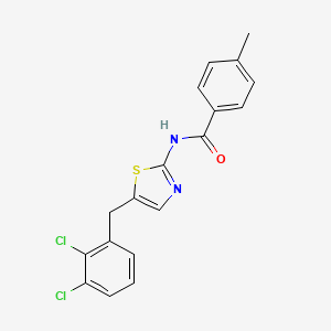 molecular formula C18H14Cl2N2OS B5763523 N-{5-[(2,3-dichlorophenyl)methyl]-1,3-thiazol-2-yl}-4-methylbenzamide 