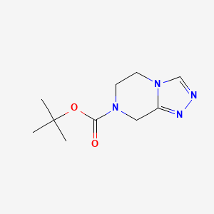 molecular formula C10H16N4O2 B576360 叔丁基5,6-二氢-[1,2,4]三唑并[4,3-a]吡嗪-7(8H)-羧酸酯 CAS No. 723286-79-1