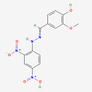 molecular formula C14H13N4O6+ B576376 Hydroxy-[4-[2-[(4-hydroxy-3-methoxyphenyl)methylidene]hydrazinyl]-3-nitrophenyl]-oxoazanium CAS No. 1166-13-8