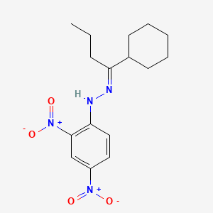 molecular formula C16H22N4O4 B576380 N-[(E)-1-cyclohexylbutylideneamino]-2,4-dinitroaniline CAS No. 1462-28-8