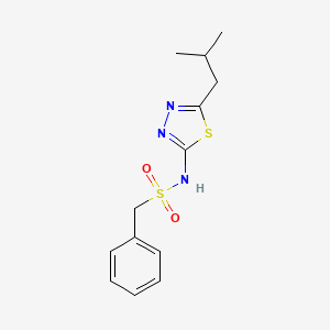 molecular formula C13H17N3O2S2 B5763883 N-[5-(2-methylpropyl)-1,3,4-thiadiazol-2-yl]-1-phenylmethanesulfonamide 