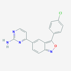 molecular formula C17H11ClN4O B057639 4-[3-(4-Chlorophenyl)-2,1-benzisoxazol-5-yl]pyrimidin-2-amine CAS No. 477845-12-8