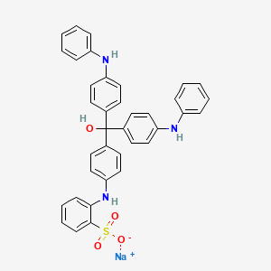 molecular formula C37H30N3NaO4S B576393 Sodium 2-((4-(hydroxybis(4-(phenylamino)phenyl)methyl)phenyl)amino)benzenesulfonate CAS No. 1324-80-7