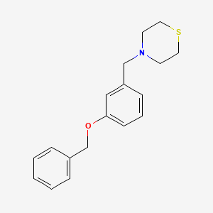 molecular formula C18H21NOS B5764013 4-[(3-phenylmethoxyphenyl)methyl]thiomorpholine 