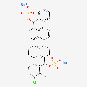 molecular formula C34H14Cl2Na2O8S2 B576413 Disodium dichlorobenzo[rst]phenanthro[10,1,2-cde]pentaphene-9,18-diyl disulfate CAS No. 1324-57-8