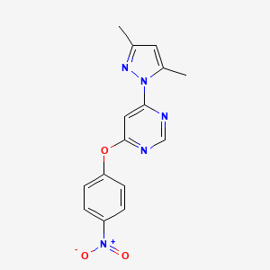 molecular formula C15H13N5O3 B5764203 4-(3,5-Dimethylpyrazol-1-yl)-6-(4-nitrophenoxy)pyrimidine 