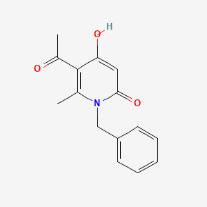 molecular formula C15H15NO3 B576425 5-Acetyl-1-benzyl-4-hydroxy-6-methylpyridin-2(1H)-one CAS No. 1151-10-6