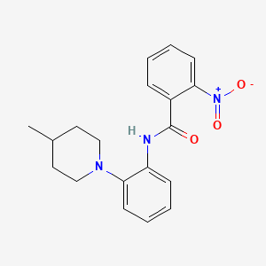 molecular formula C19H21N3O3 B5764284 N-[2-(4-methylpiperidin-1-yl)phenyl]-2-nitrobenzamide 